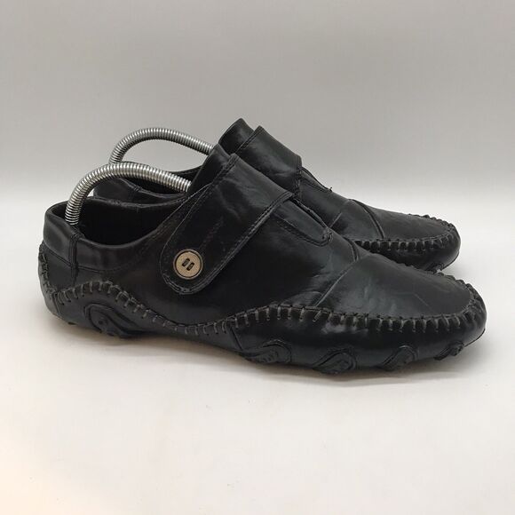 Buyup Leather Lifestyle Boat Shoes Men's 9.5 Black Casual Loafer Catwalk Sneaker - Picture 2 of 14